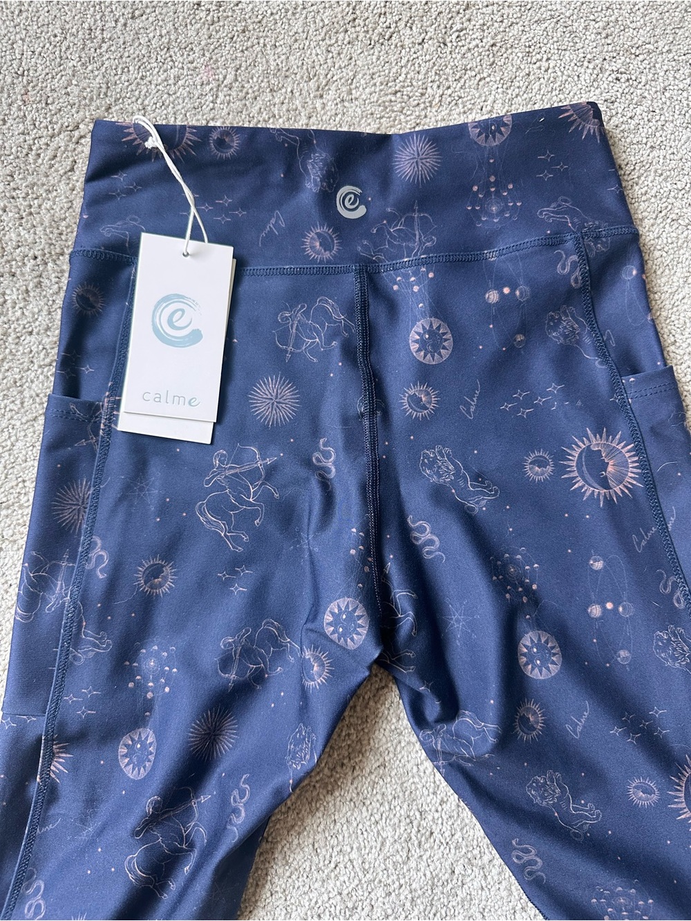 Calme Johnny Was Navy Celestial astro zodiac tarot  Print Leggings